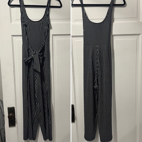 Polly & Esther Stripped Romper with Tie Waist - Picture 1 of 3